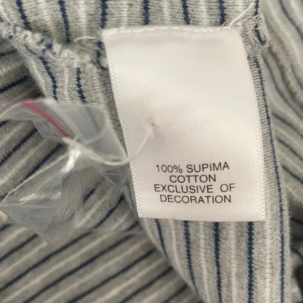 Cremieux Mens Polo Shirt‎ L Gray Striped Supima Cotton Preppy Office Golf Travel